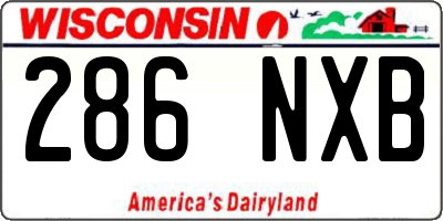 WI license plate 286NXB