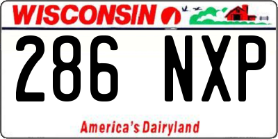 WI license plate 286NXP
