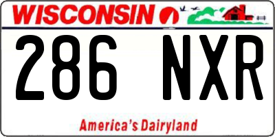 WI license plate 286NXR