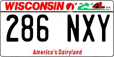 WI license plate 286NXY