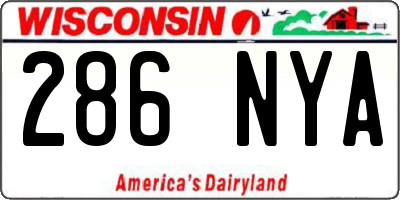 WI license plate 286NYA