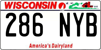 WI license plate 286NYB