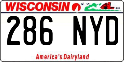 WI license plate 286NYD