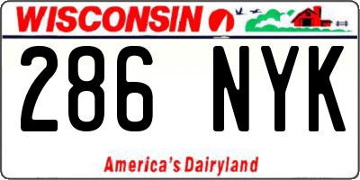 WI license plate 286NYK