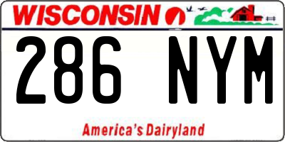 WI license plate 286NYM