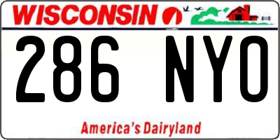WI license plate 286NYO