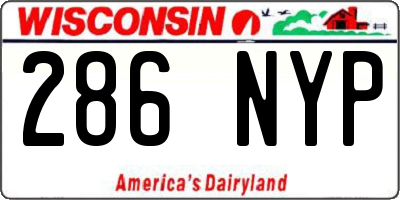 WI license plate 286NYP