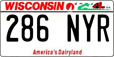 WI license plate 286NYR