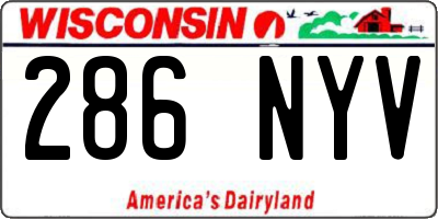 WI license plate 286NYV