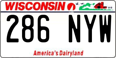 WI license plate 286NYW