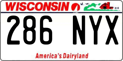 WI license plate 286NYX