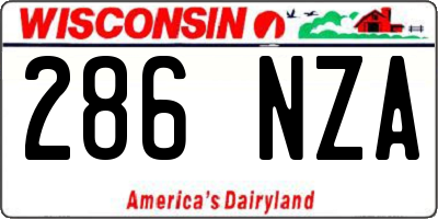 WI license plate 286NZA