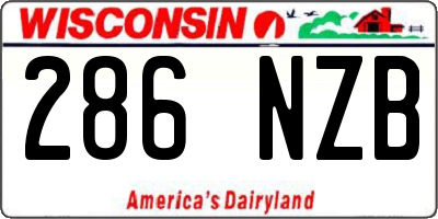 WI license plate 286NZB