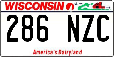 WI license plate 286NZC