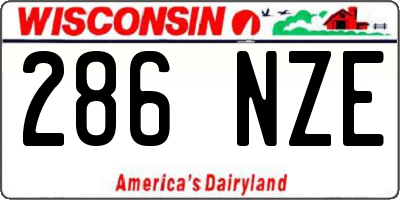 WI license plate 286NZE