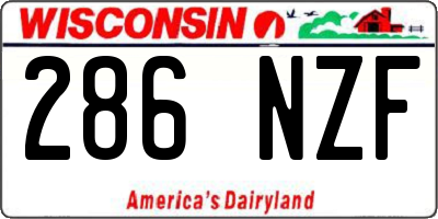 WI license plate 286NZF