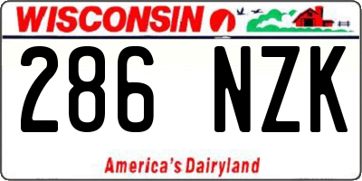 WI license plate 286NZK