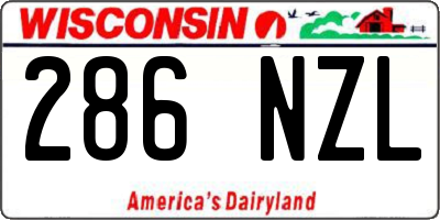 WI license plate 286NZL