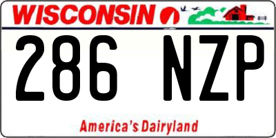 WI license plate 286NZP
