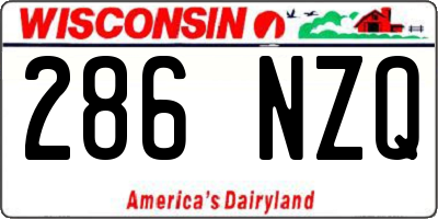 WI license plate 286NZQ