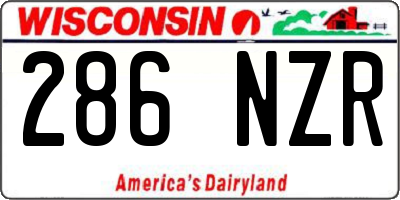 WI license plate 286NZR