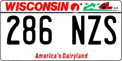 WI license plate 286NZS