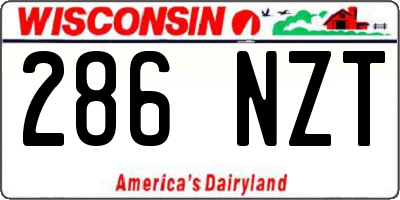 WI license plate 286NZT