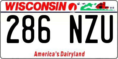 WI license plate 286NZU
