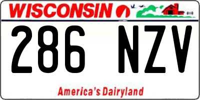 WI license plate 286NZV