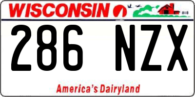 WI license plate 286NZX