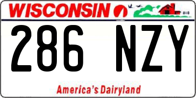 WI license plate 286NZY