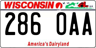 WI license plate 286OAA