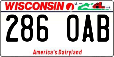 WI license plate 286OAB