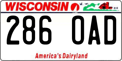 WI license plate 286OAD
