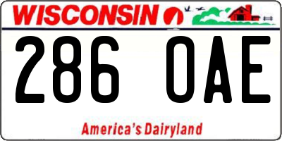 WI license plate 286OAE