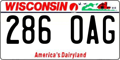 WI license plate 286OAG