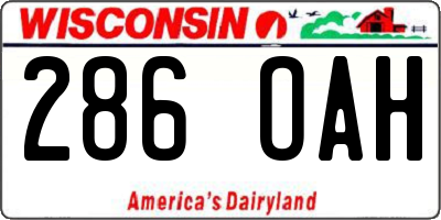 WI license plate 286OAH