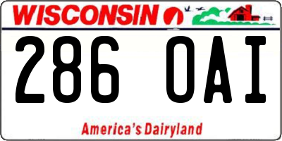 WI license plate 286OAI