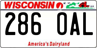 WI license plate 286OAL