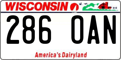 WI license plate 286OAN