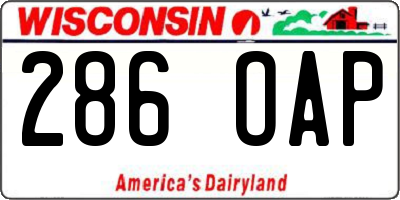 WI license plate 286OAP