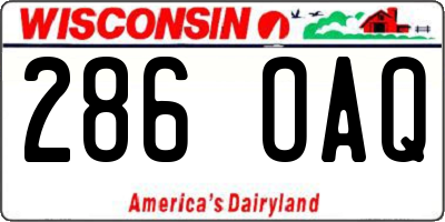 WI license plate 286OAQ