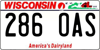 WI license plate 286OAS
