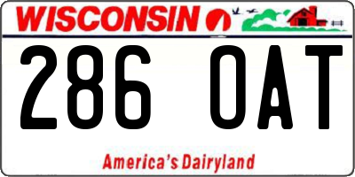 WI license plate 286OAT