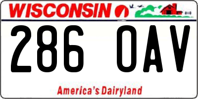 WI license plate 286OAV