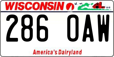 WI license plate 286OAW