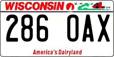 WI license plate 286OAX