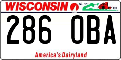 WI license plate 286OBA