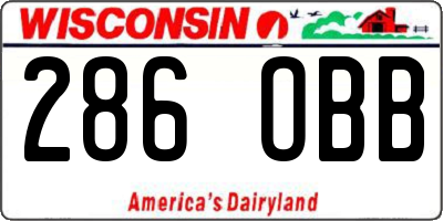 WI license plate 286OBB