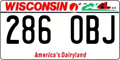 WI license plate 286OBJ